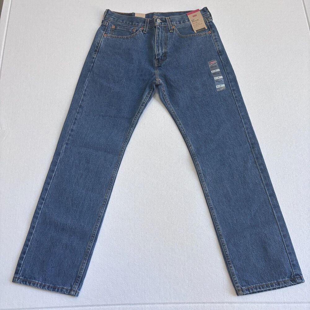 Levi's 505 Regular Straight Jeans Men 31x30 Medium Wash Zip Fly Casual 4891 NWT